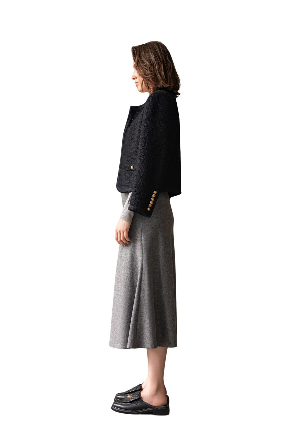 Seductive Bobby bonded wool flanell, grå