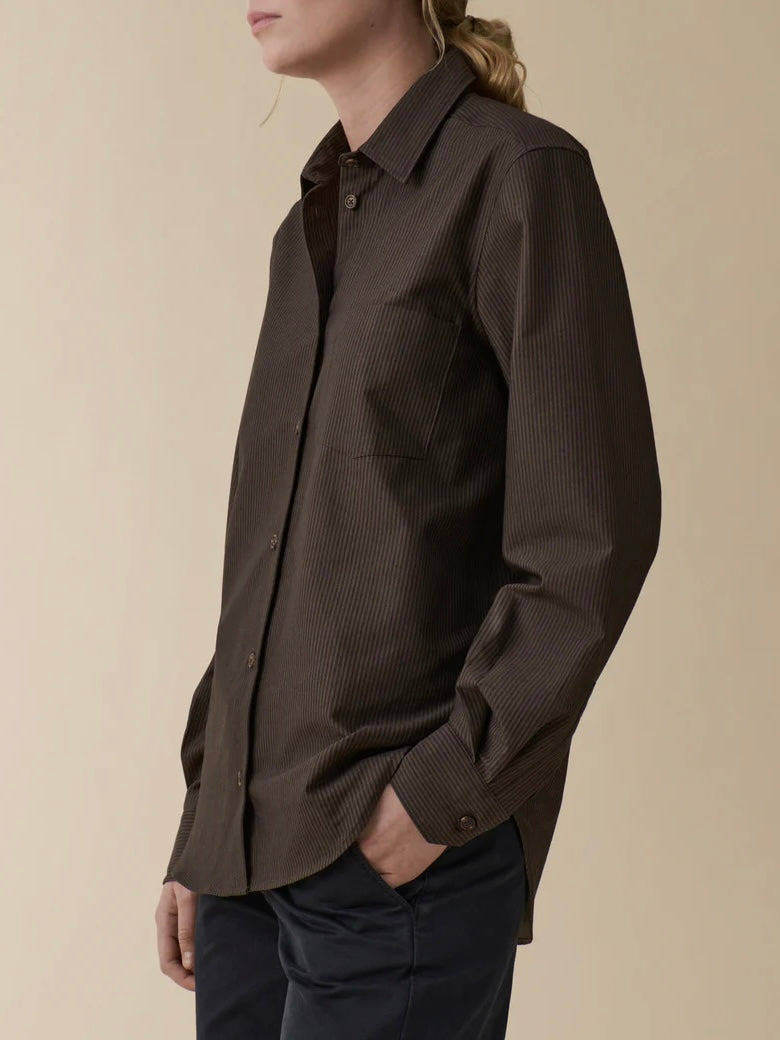 Jeanerica Elise shirt, brown stripe
