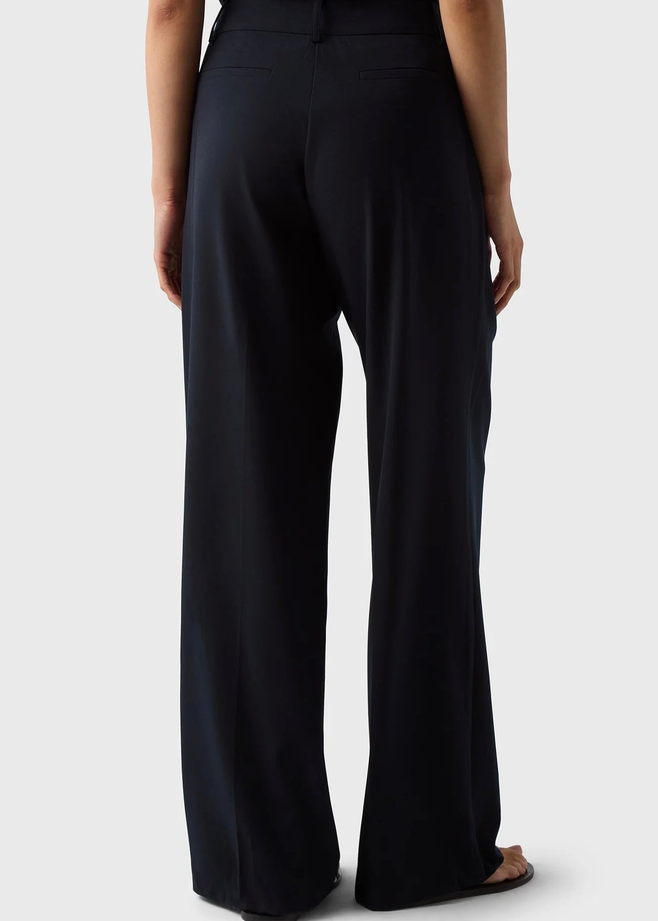 Marville Road The Ingrid Satin Trousers, midnight blue