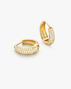 Philippa Studios Dome Pave Hoops Medium, forgylt gull