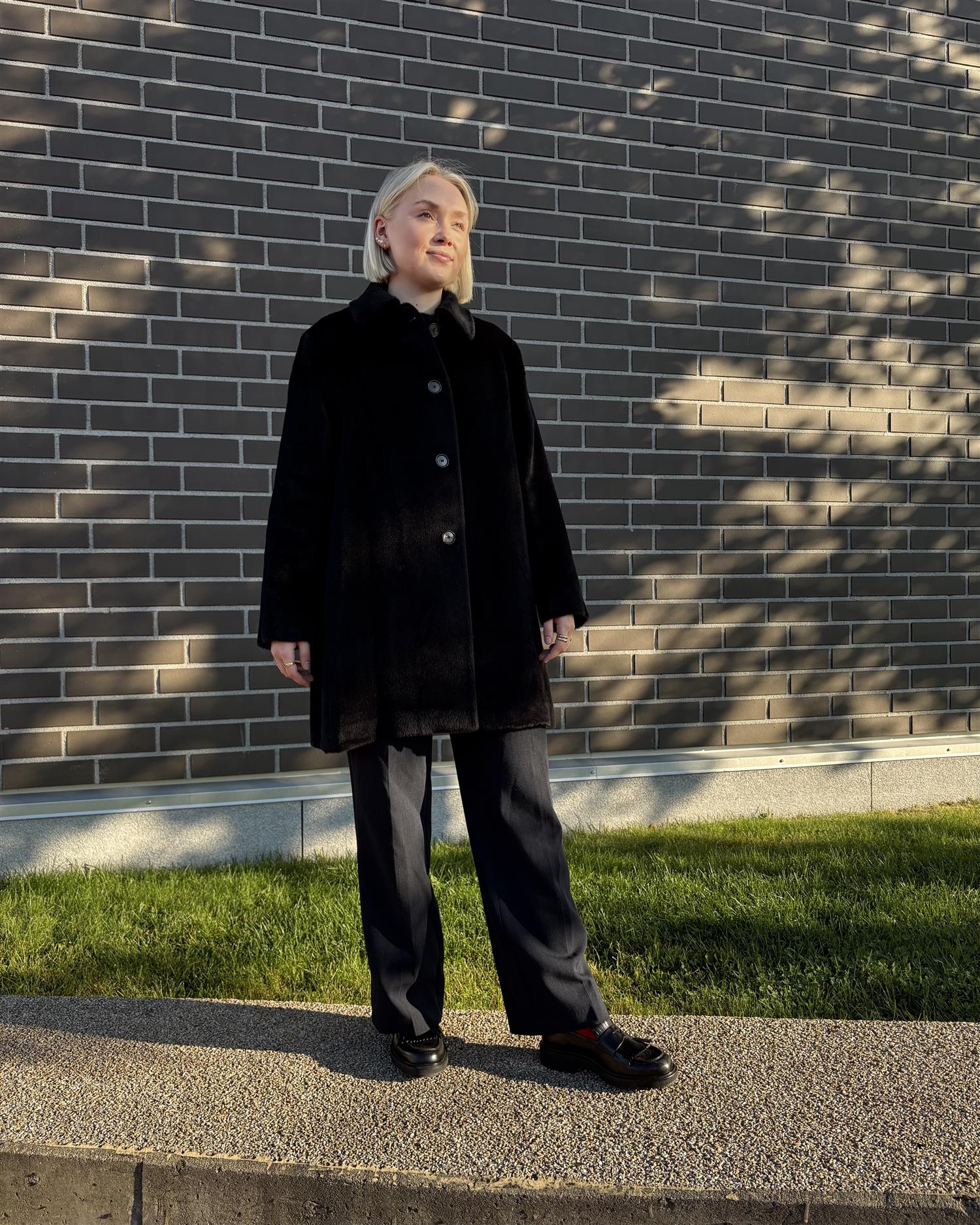 Natura Cashmere Paula coat alpaca, svart