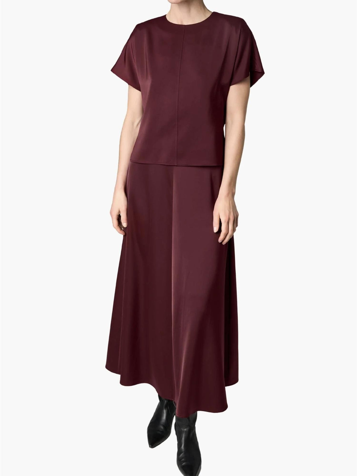 Marville Road The Mia satin top, burgundy