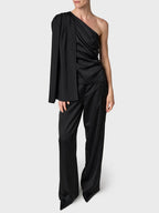 Marville Road The Ingrid Satin Trousers, sort