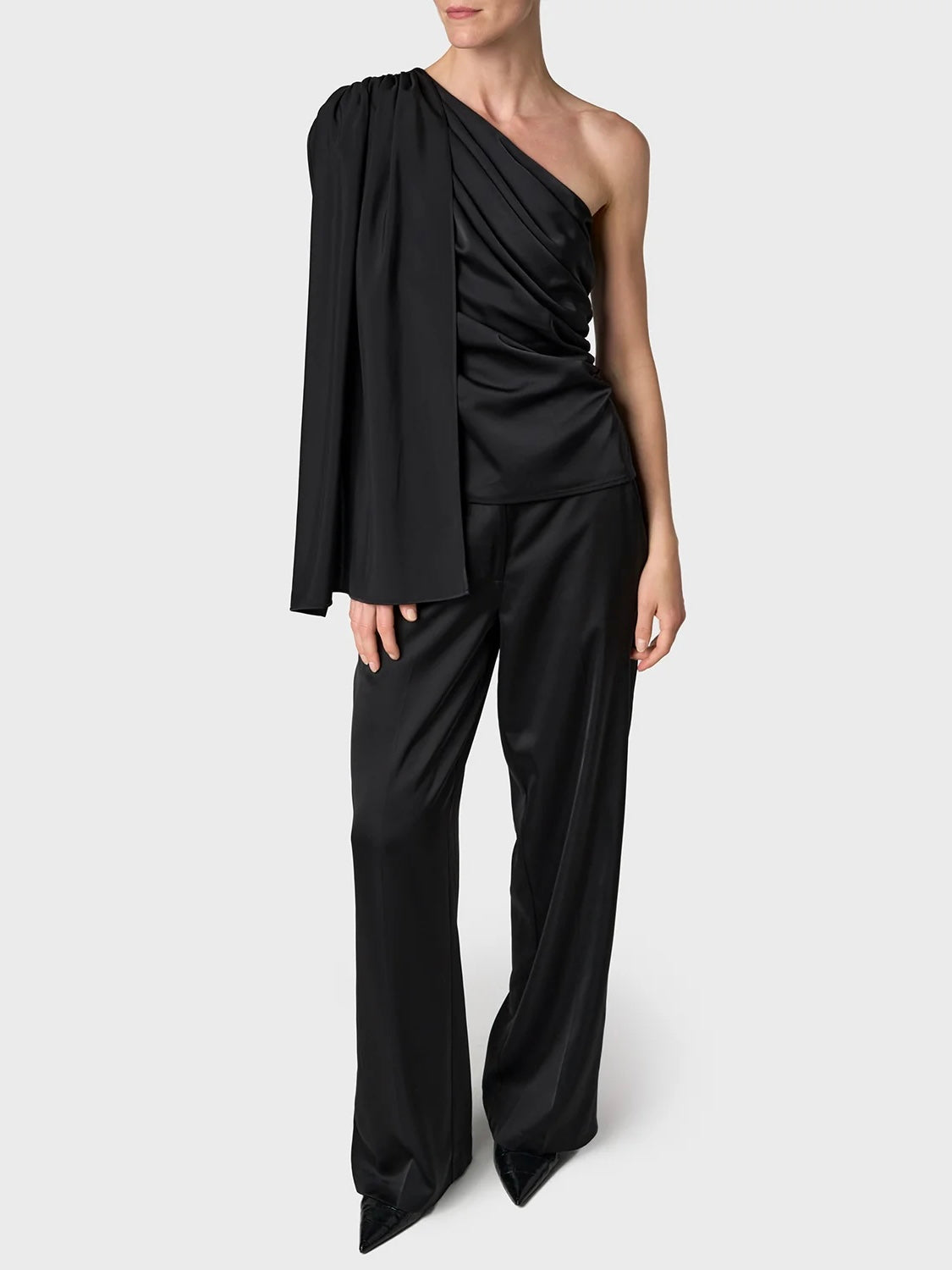 Marville Road The Ingrid Satin Trousers, sort