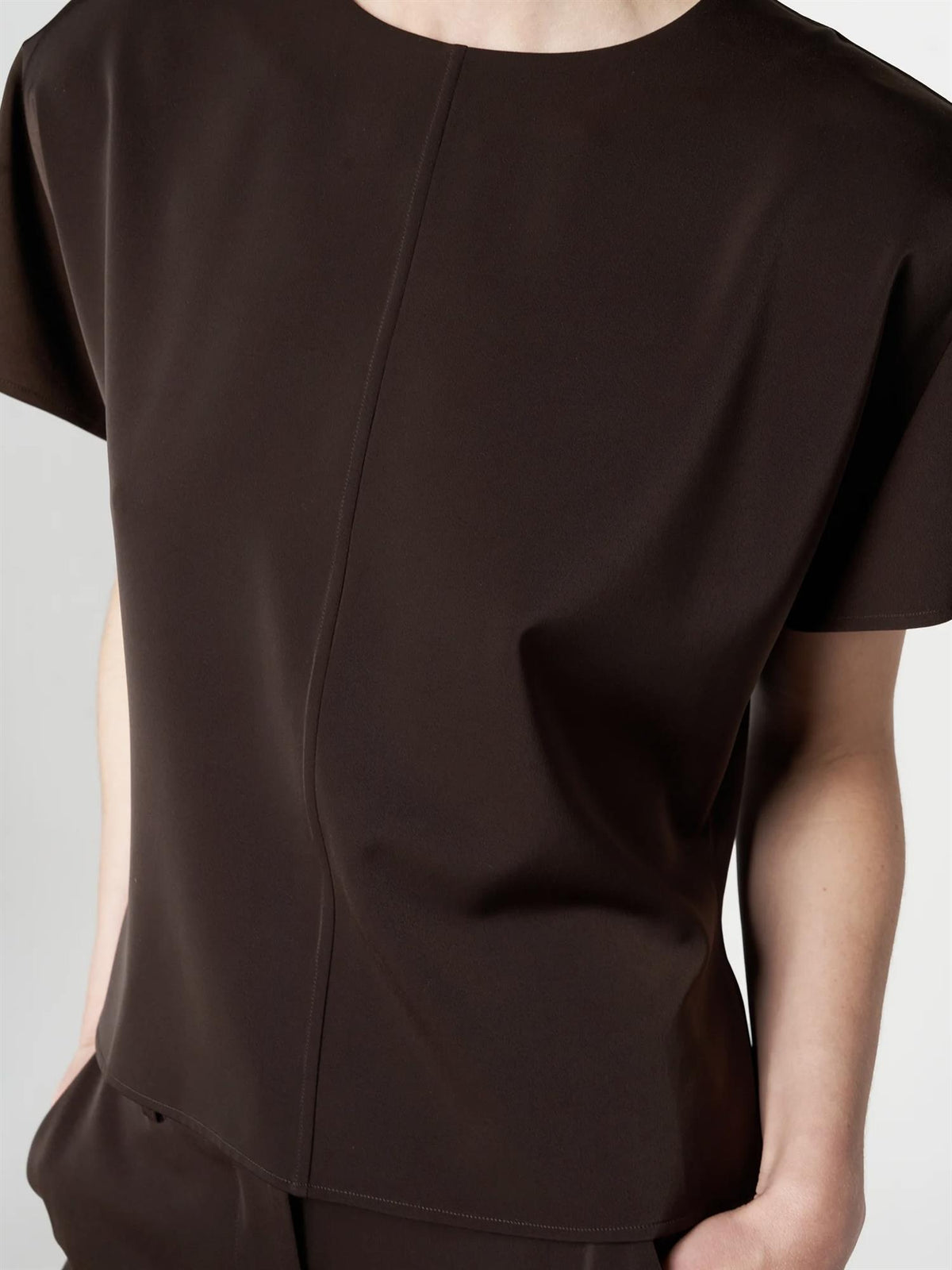 Marville Road The Mia satin top, chocolate