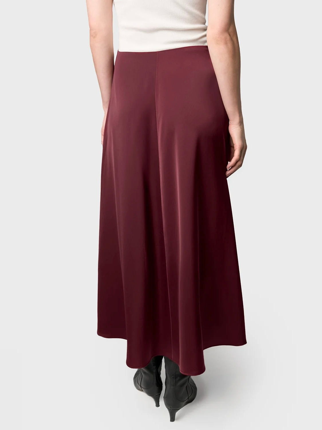 Marville Road The Rhonda satin skirt, Burgundy