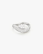 Philippa Studios Wave Pear pave ring, sølv