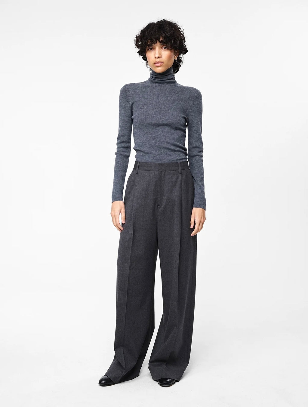 Julie Josephine Astri Longsleeve polo, Stone Grey