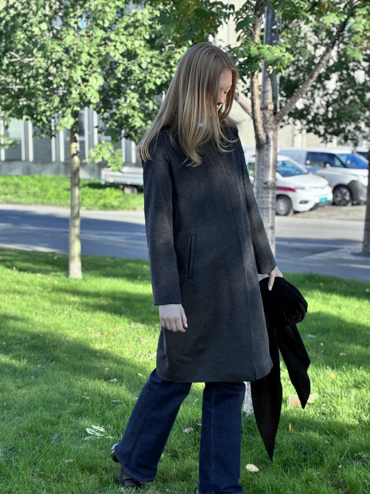 Natura Cashmere Nella coat, colombo dark grey