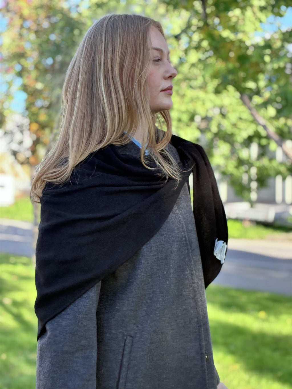 Natura Cashmere Nella coat, colombo dark grey
