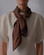 Striped Scarf, chocolate & espresso 80x80