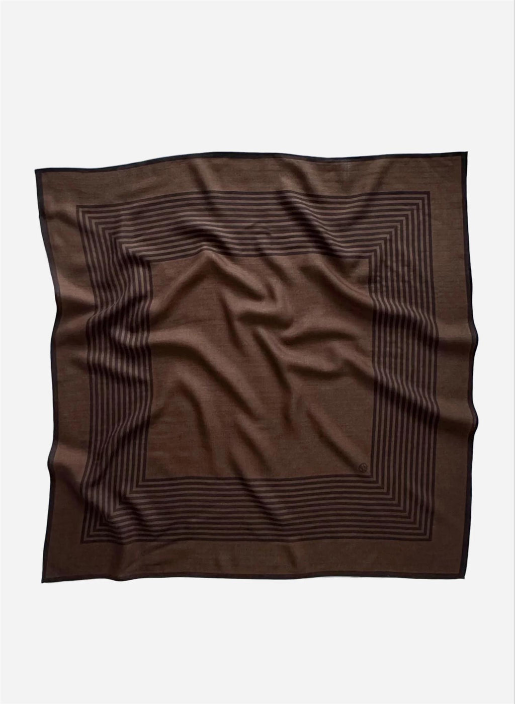 Lescarf Wool striped scarf, brown, 80x80