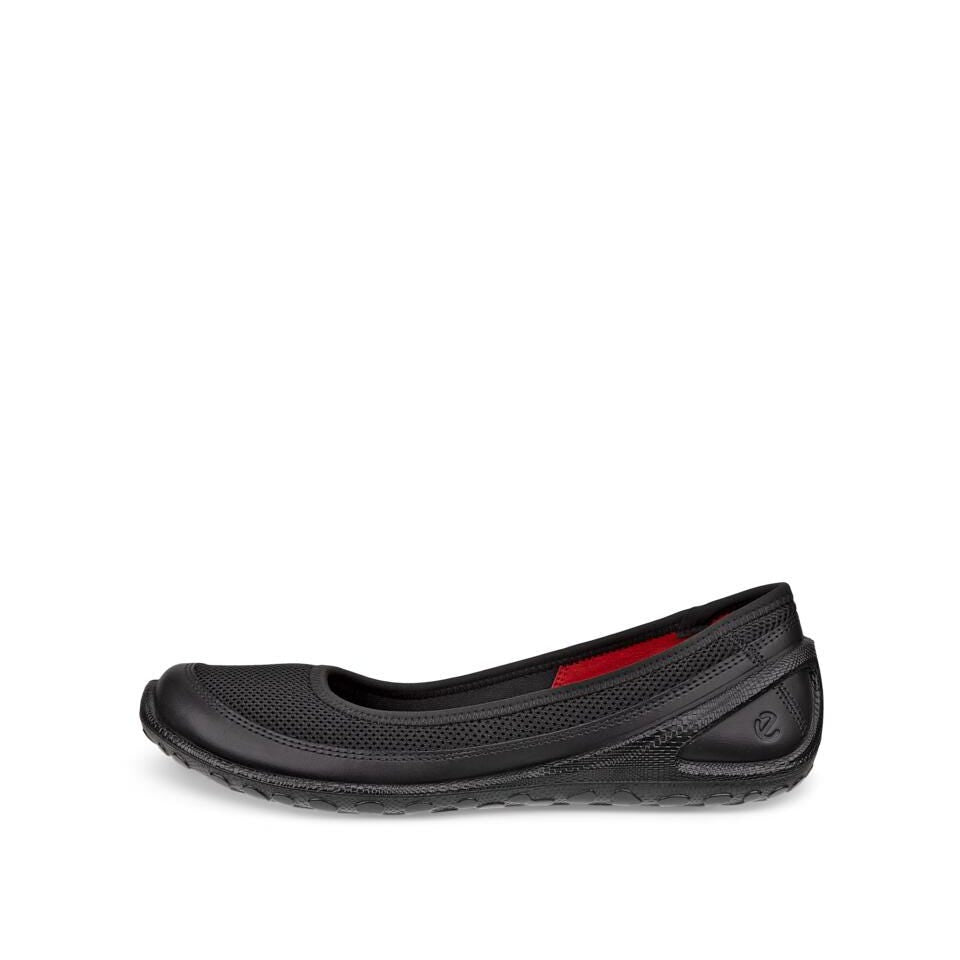 ECCO Biom Lite Ballerina tekstil, Sort