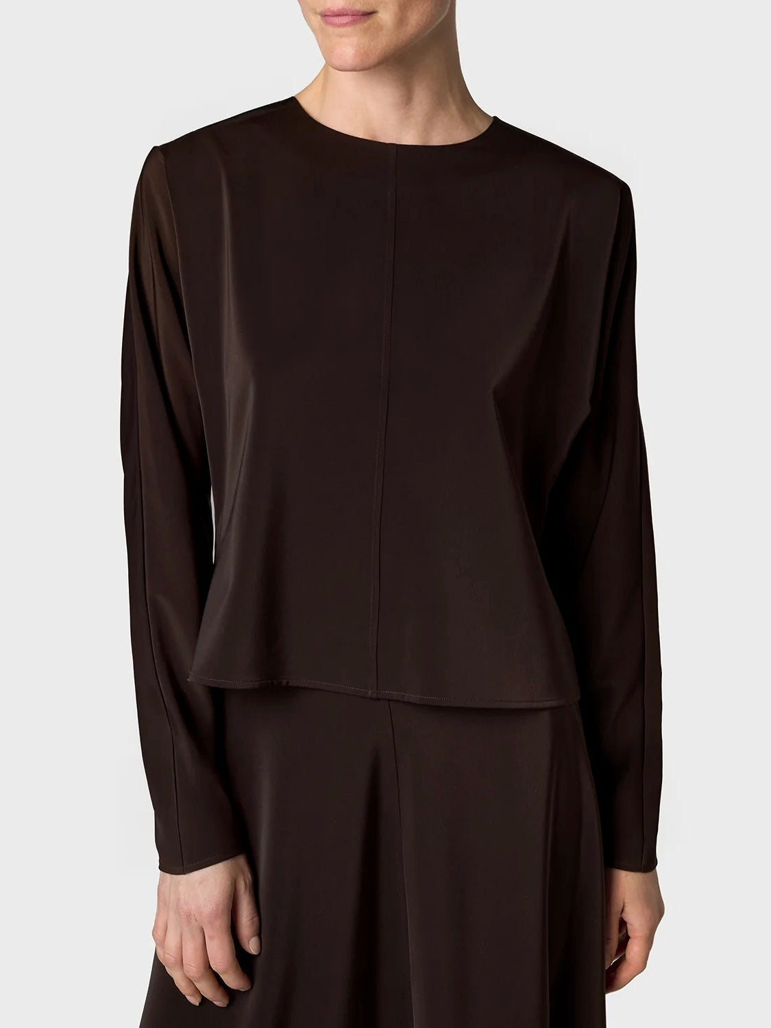 Marville Road The Cedar satin blouse, chocolate