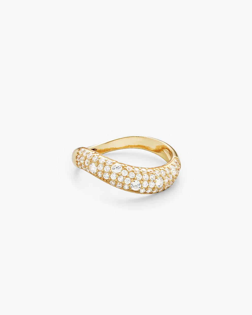 Philippa Studios Wave Pave ring, forgylt gull