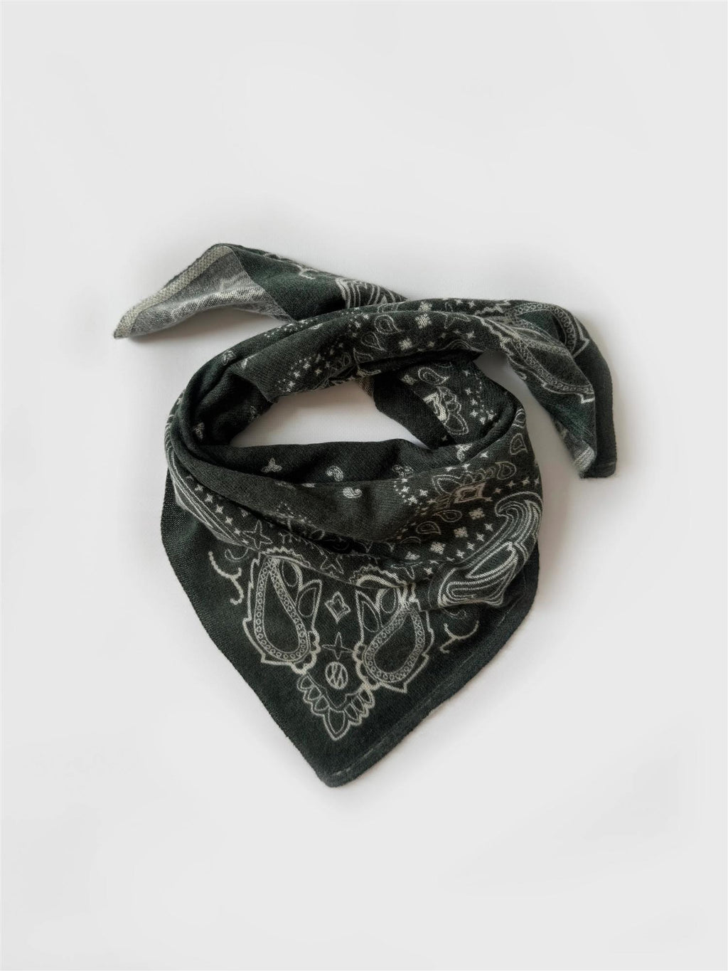 Lescarf Cashmere Paisley scarf 65x65, green