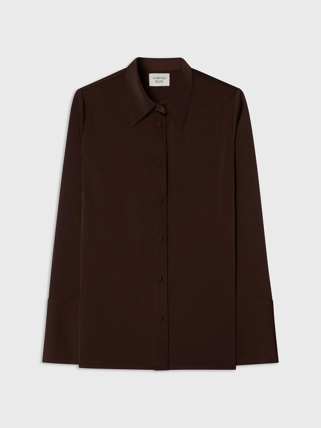 Marville Road The Leonie satin shirt, Chocolate