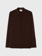 Marville Road The Leonie satin shirt, Chocolate