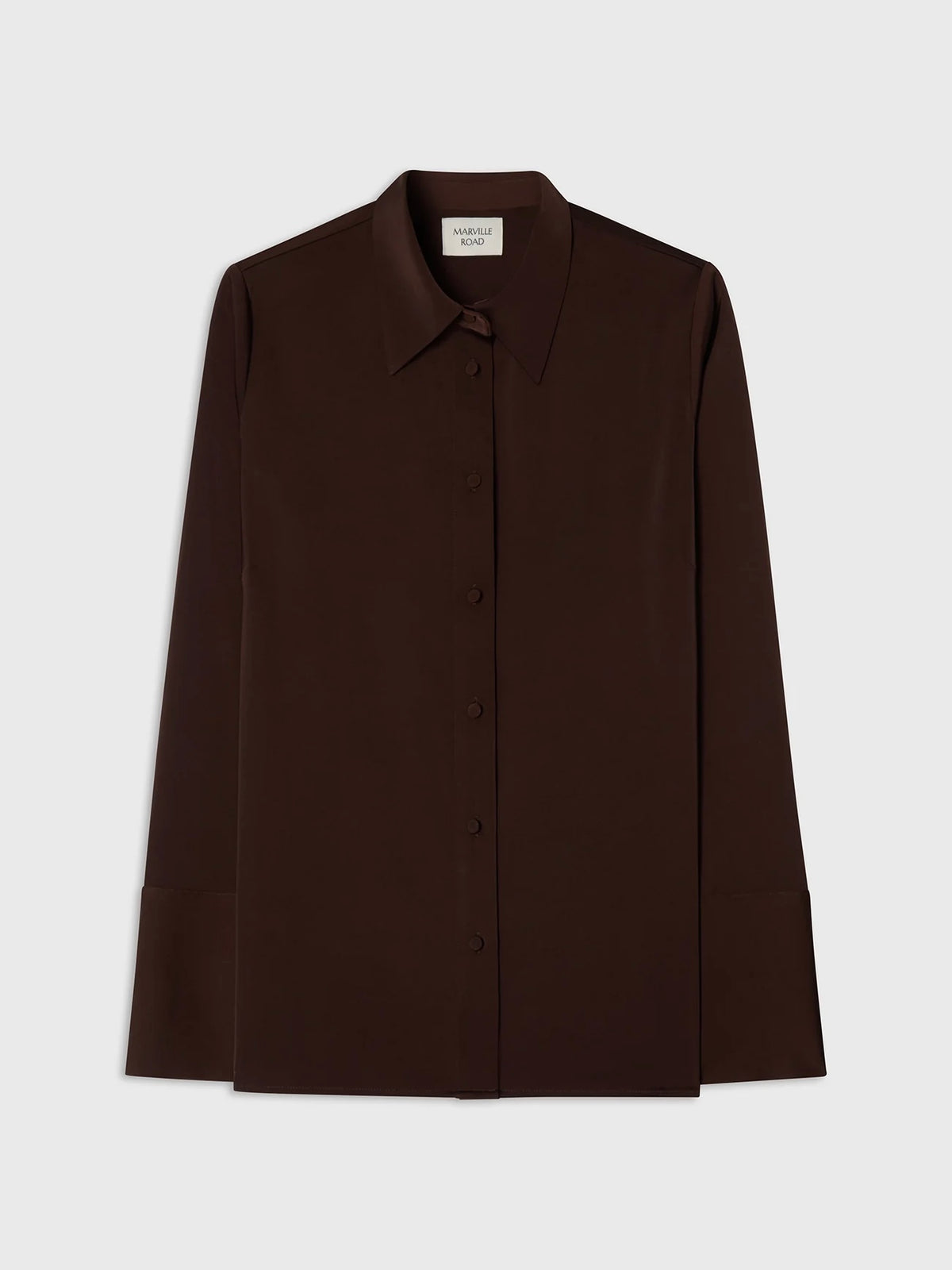 Marville Road The Leonie satin shirt, Chocolate