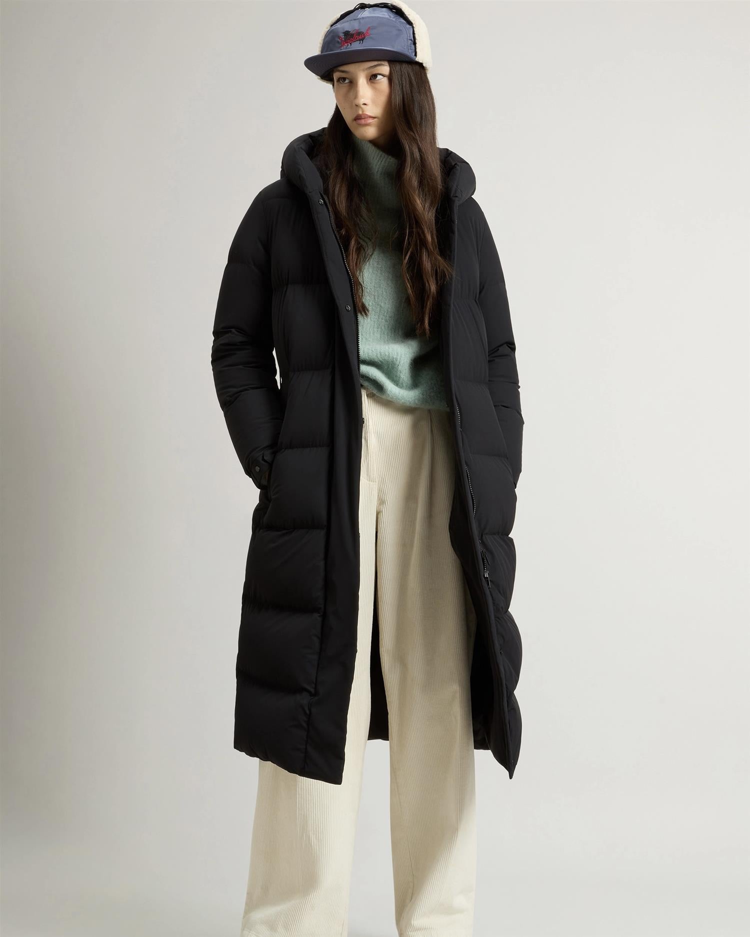 Woolrich Cloud Madison long coat, svart