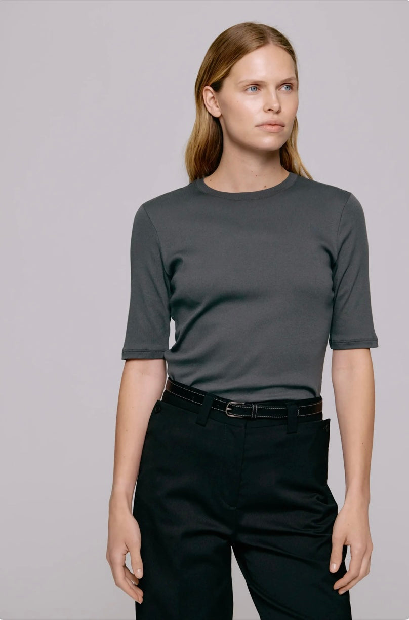 Julie Josephine Embla Slim Leather belt, black