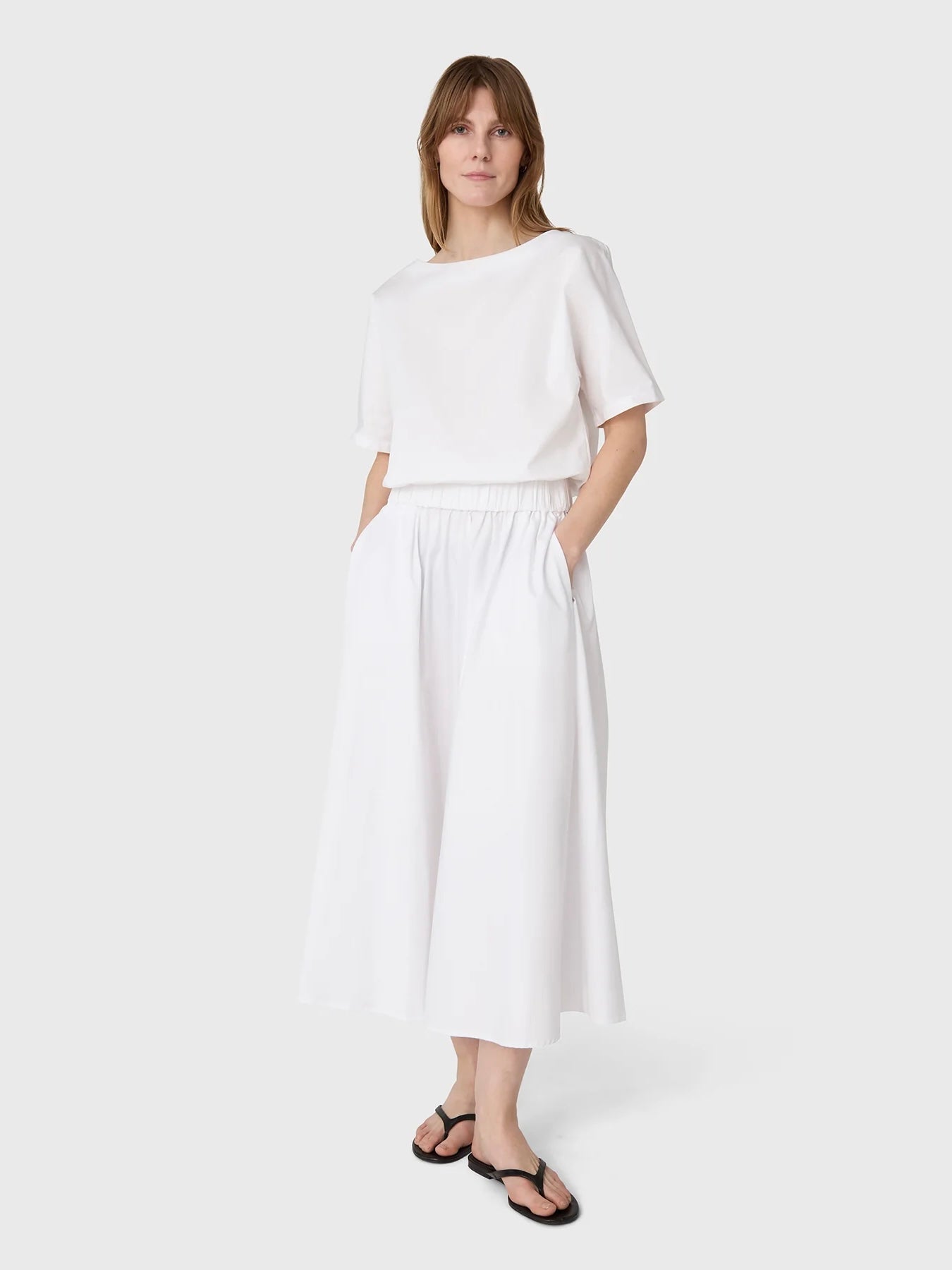 Marville Road The Cleo cotton skirt, crisp white