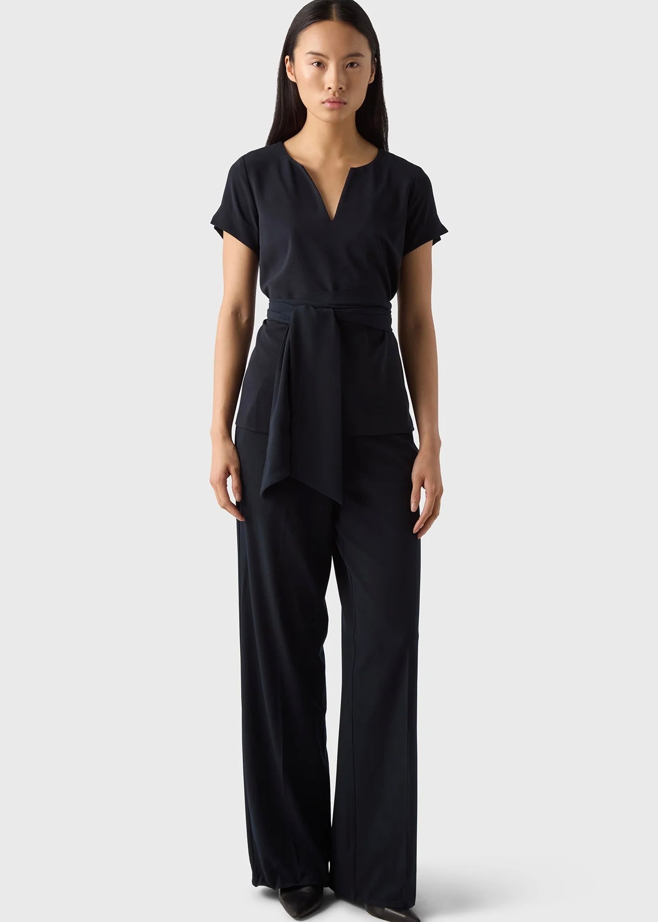 Marville Road The Ingrid Satin Trousers, midnight blue