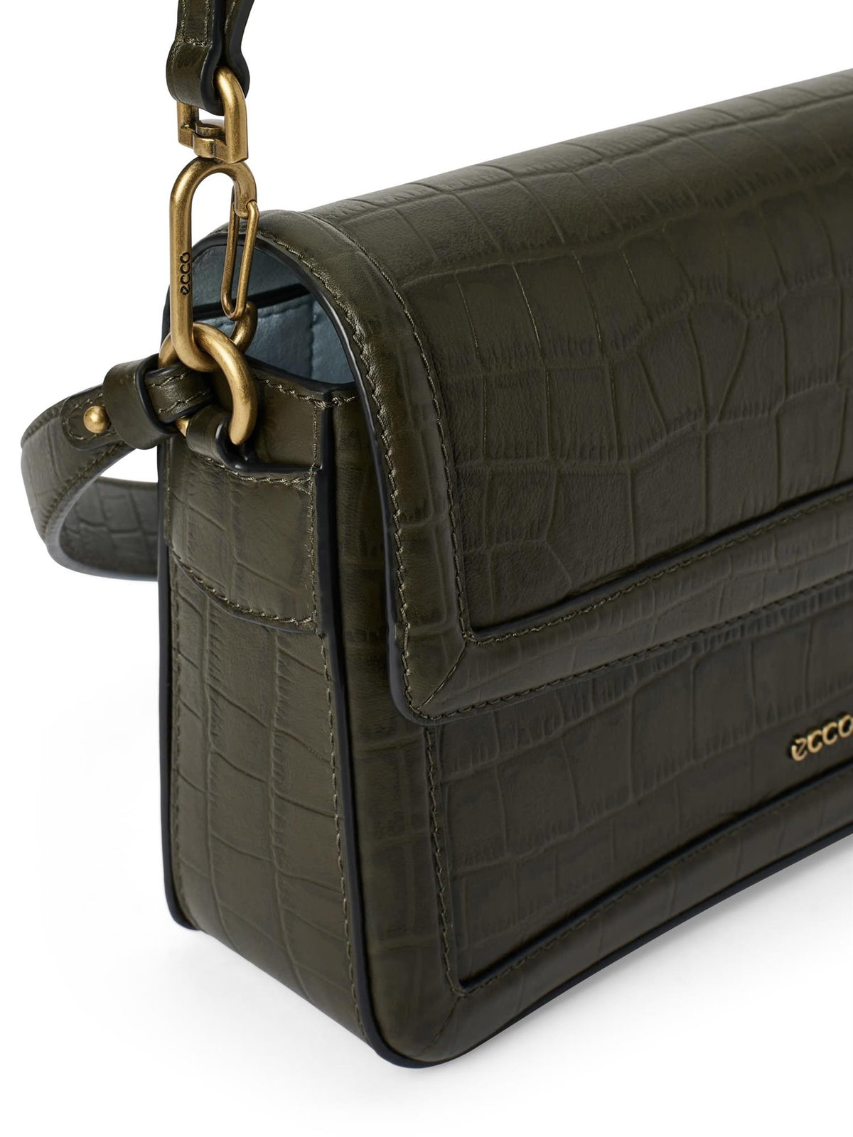 ECCO Pinch Bag Croc, Green Pine