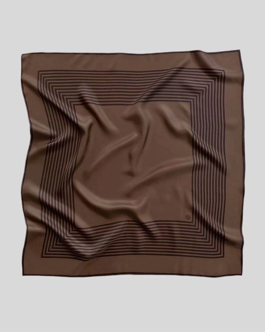 Striped Scarf, chocolate & espresso 80x80