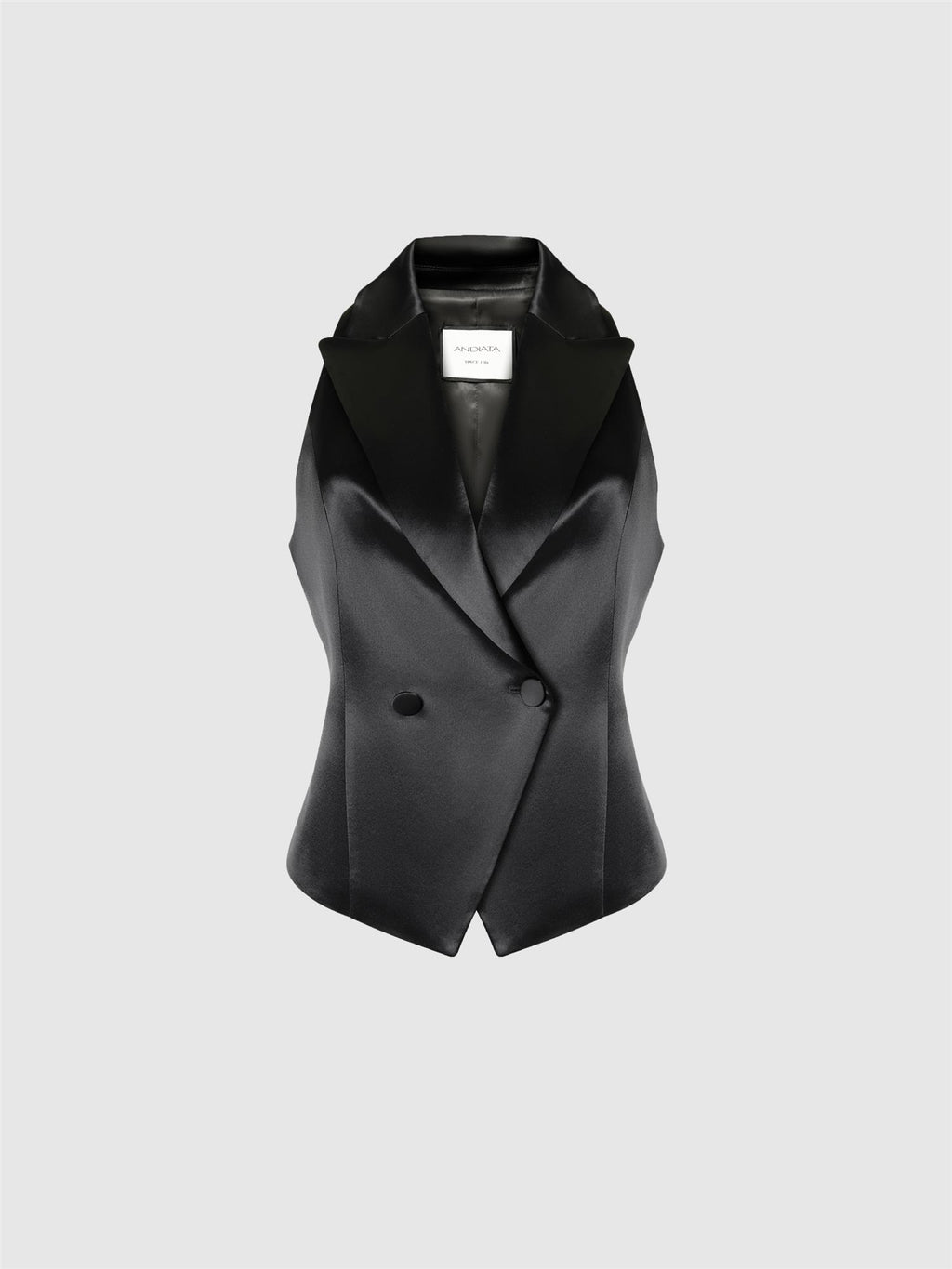 Andiata Rebecca vest satin, sort