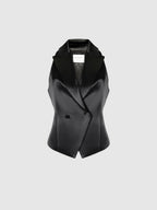 Andiata Rebecca vest satin, sort