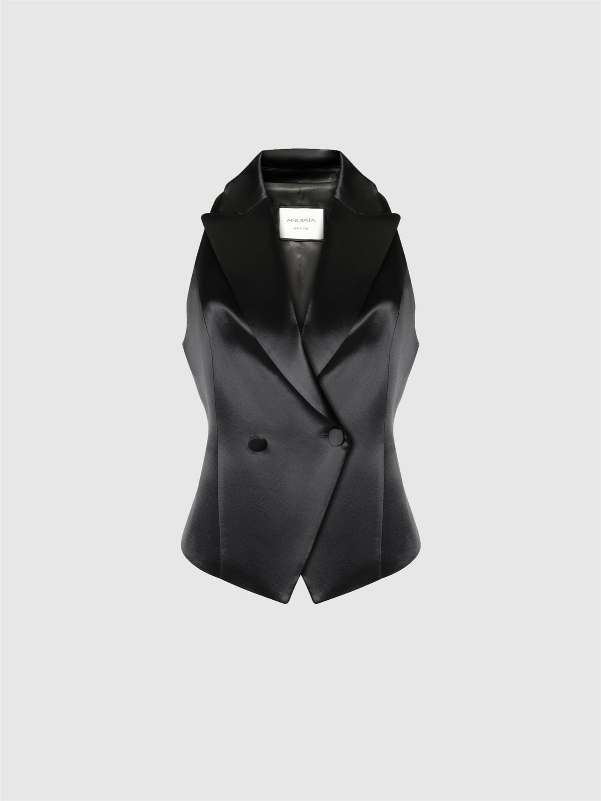 Andiata Rebecca vest satin, sort