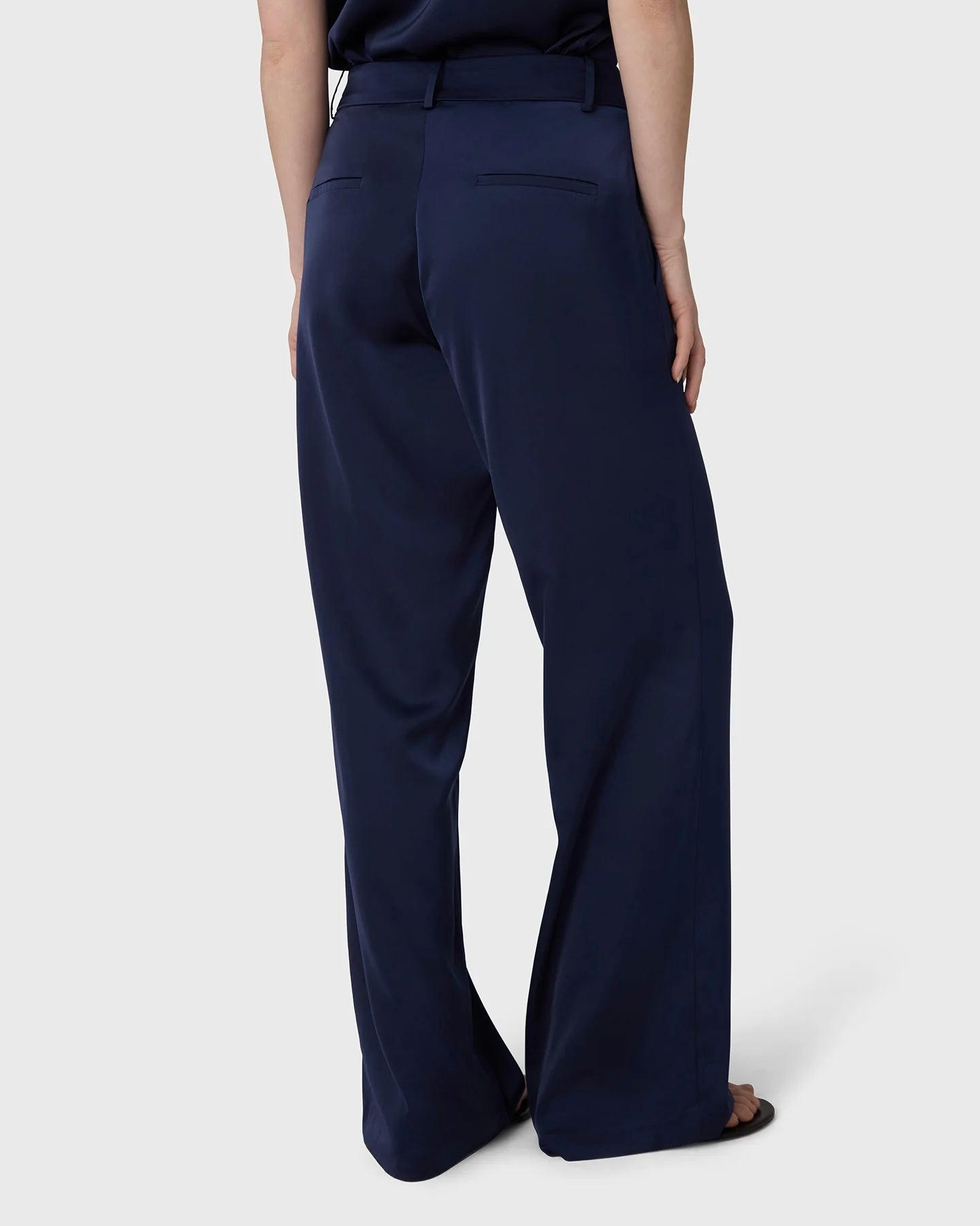 Marville Road The Ingrid Satin Trousers, midnight blue
