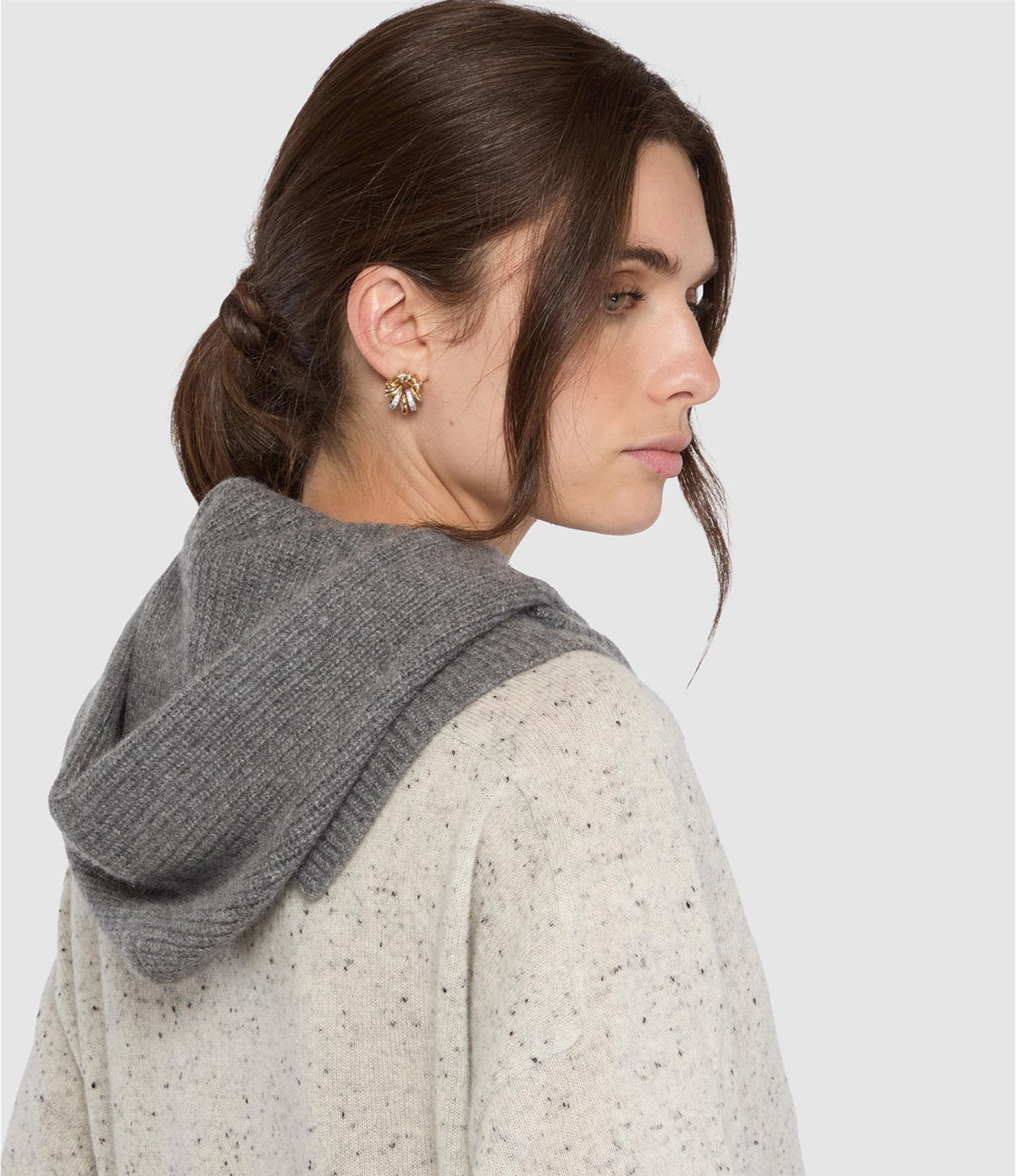 Notshy Cashmere Gustave balaclava zip,  koksgrå