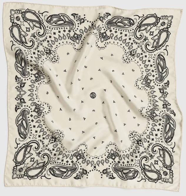 Lescarf Wool Paisley scarf 80x80, white