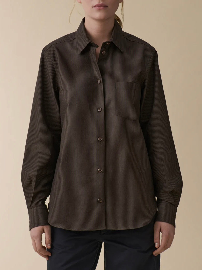 Jeanerica Elise shirt, brown stripe
