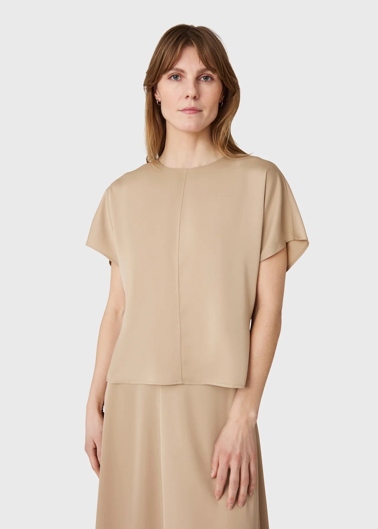 Marville Road The Mia satin top, beige