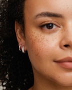 Philippa Studios Dome Pave Hoops Medium, sølv