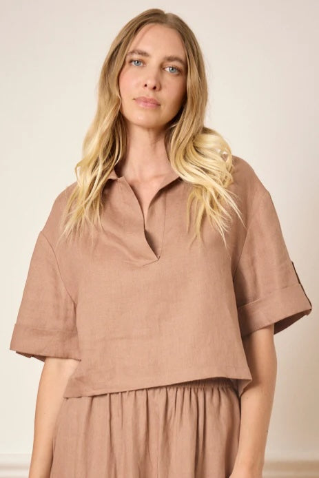 Notshy Cashmere Laia lin topp, mocha