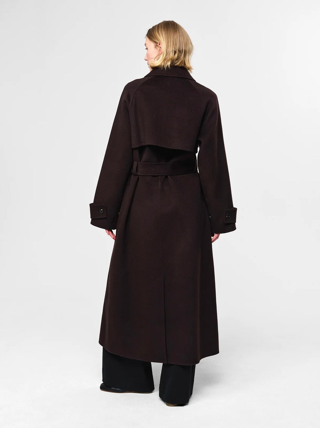 Julie Josephine Thale Wool Trenchcoat, Dark Brown