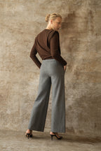 Seductive Naley bonded wool flannel, grå
