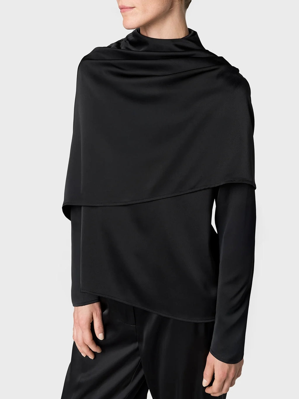 Marville Road The Sophia satin blouse, sort