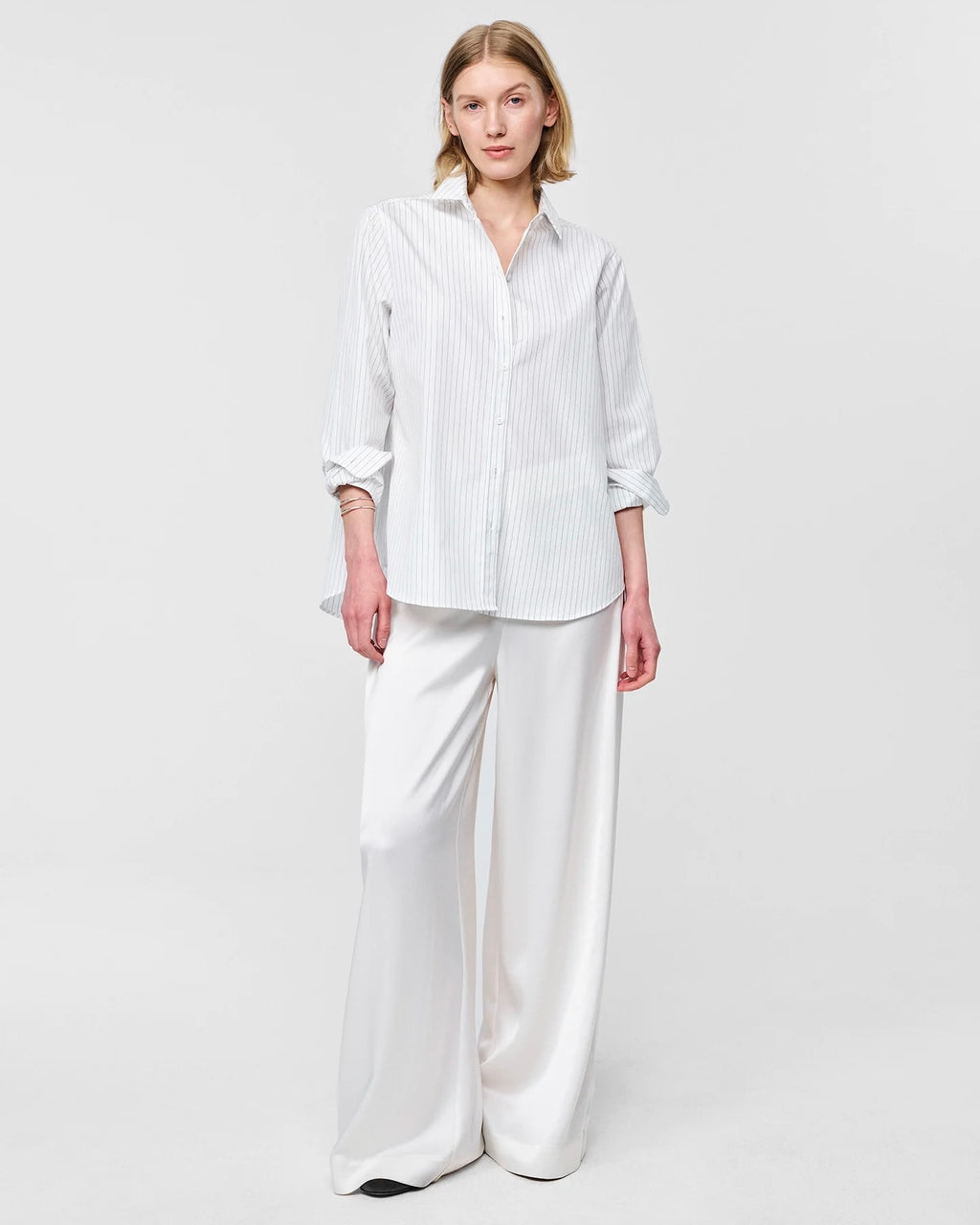 Julie Josephine Sophie shirt, white pinstripe