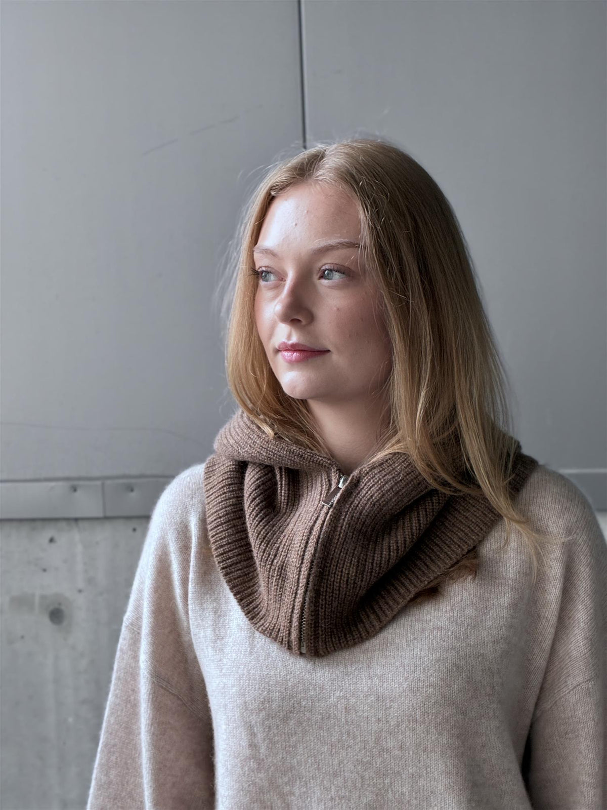 Notshy Cashmere Gustave balaclava zip,  cafe au lait
