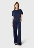 Marville Road The Mia satin top, midnight blue