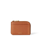 ECCO Card case zipped pebbled, Tan
