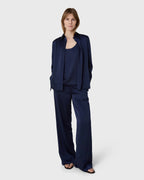 Marville Road The Ingrid Satin Trousers, midnight blue
