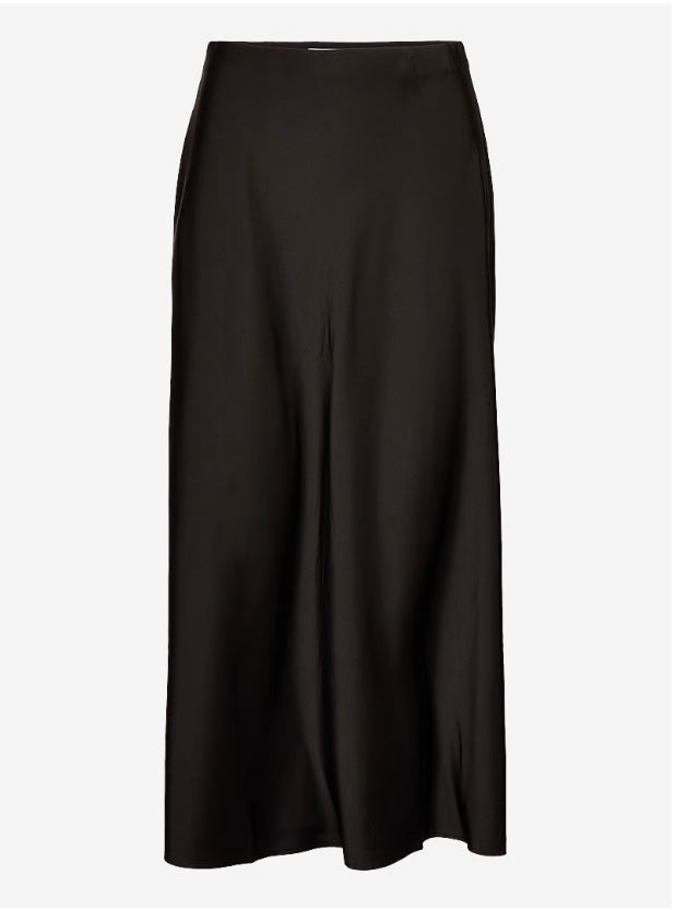 Marville Road Ally satin stretch skirt, sort
