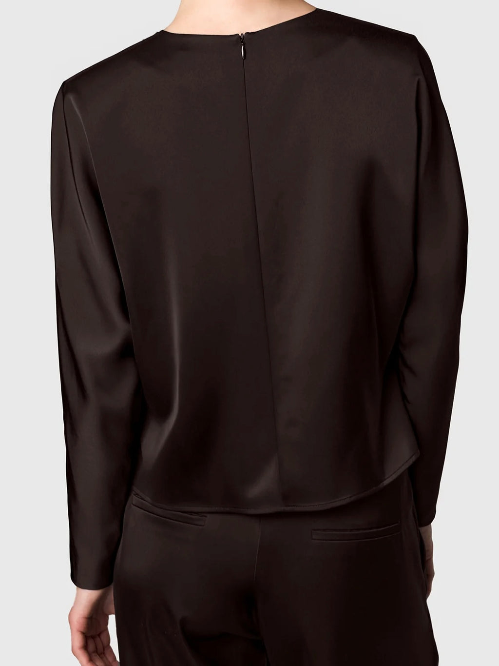 Marville Road The Cedar satin blouse, chocolate
