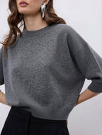 Notshy Cashmere Lilou top, Koksgrå